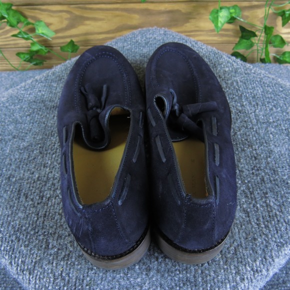 Zara Men\'s Tassle Navy Loafer Blue Suede Size 42 Medium Gently‎ Used 2025 main image 5